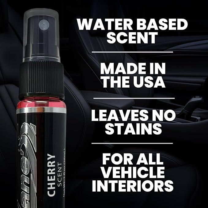 LANE’S Premium Car Air Freshener "Cherry" - 1oz Water-Based, Long-Lasting Auto Scent Spray - Food, Pet, Odor Smell Deodorizer for Cars, Trucks, SUVs' Interior Leather, Carpet, Upholstery