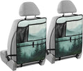 Green Mountains and Pine Trees 3500 2 Pack Backseat Car Organizer with Storage Pockets Seat Back Organizers for Kids Kick Mats Backseat Protector Automotive