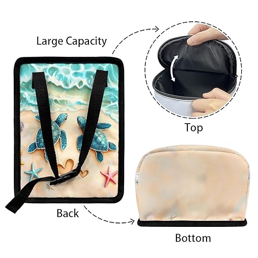 Sea Turtle Car Trash Can Organizers Garbage Bag Hanging Garbage Can Leakproof Car Trash Bin Multipurpose Bag Basket Seaside Style Automotive Accessories Decor Organizers Bag