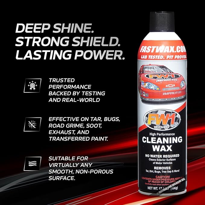 FW1, A High Performance Car Wax Polish | Easy To Use Scratch-Free Waterless Car Wash Spray & Detail Cleaning Polish (17.5oz) | Spray Wax for Cars, Trucks, Motorcycles RVs and boats.