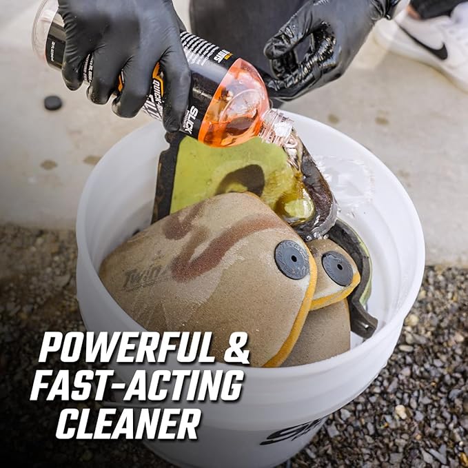 Slick Products Quick Rinse Air Filter Cleaner – Professional Strength, Non-Flammable Foam & Fabric Cleaner, Removes Oil, Grease & Dirt, Fresh Scent, Easy Rinse – 32 oz