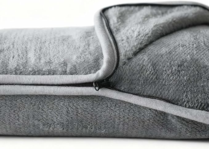 Travel Blanket Pillow, Soft Airplane Blanket 2-in-1, Travel Blanket Airplane Compact with Bag, Travel Essentials Accessories for Plane and Car,60x80 Grey