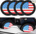 JUSTTOP Car Cup Holder Coaster,American Flag Non-Slip Insert Car Cup Coaster,Car Accessories Interior for Women and Man,4 Pack Multicolour