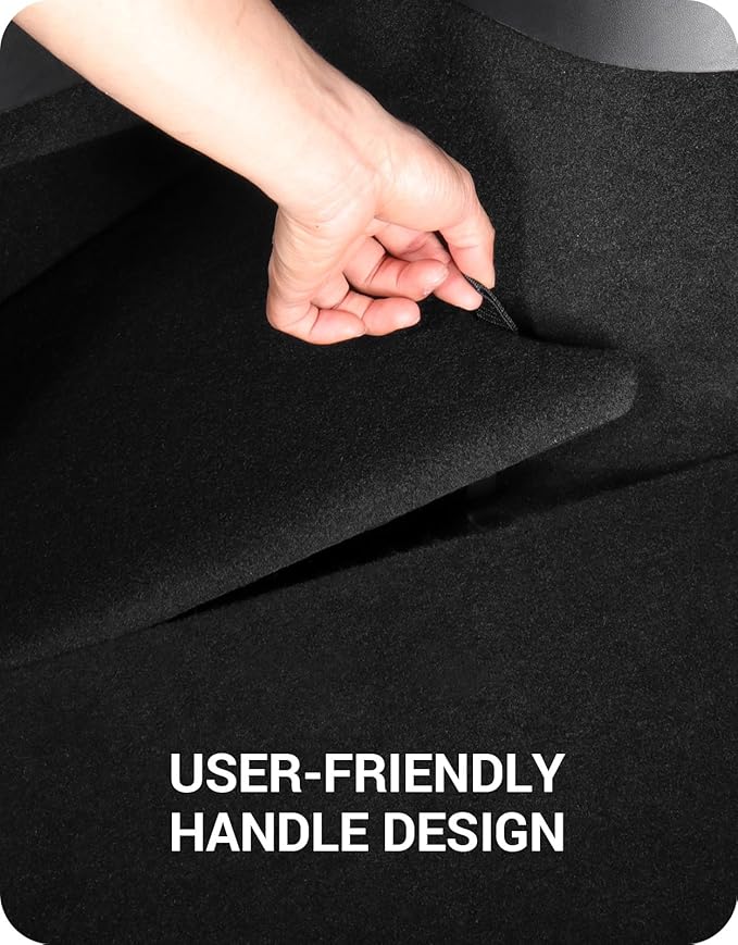 BASENOR 2021-2025 Tesla Model Y 7-Seater Trunk Storage Bins, (Proprietary Design) Trunk Organizer with Carpeted Lid, Rear Trunk Side Storage Box for 7 Seat Model Y Interior Accessories