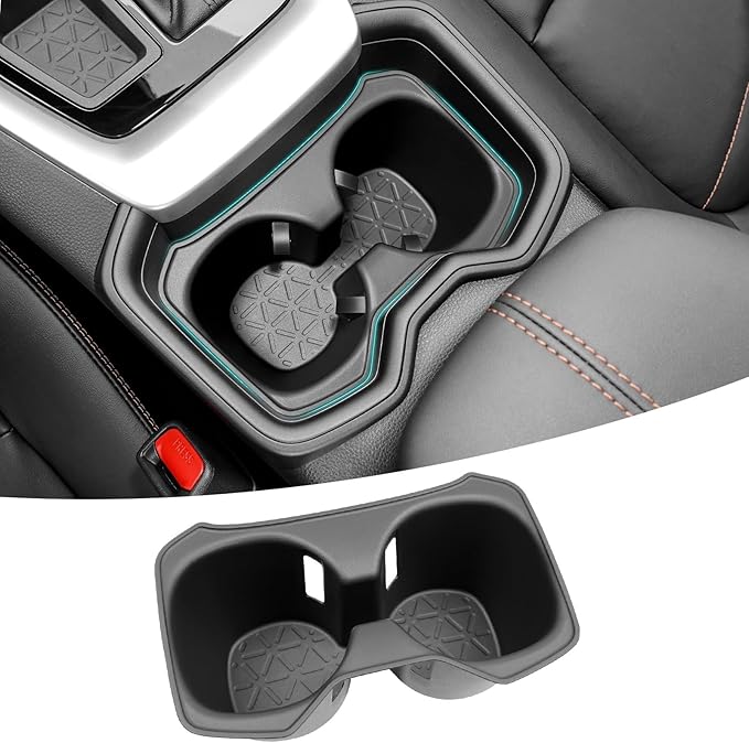 Cup Holder Organizer Compatible with 2019 2020 2021 Toyota RAV4 Accessories, Noise-Free Water & Dust Proof TPE Insert Center Console Drink Holder Protector for 2019-2021 RAV 4 Accessories