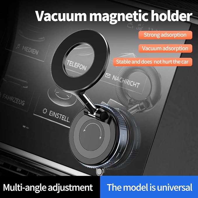 UMVHTAK Upgraded Adjustable Vacuum Magnetic Car Phone Holder 360° Reinforced Suction Cup Phone Mount for MagSafe Cell Phone Holders for Your Car/Gym/Mirror Mount for iPhone & Android