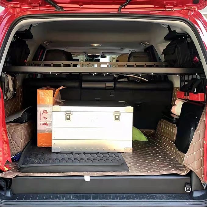 L2R Molle Panel for Toyota 4Runner 2010-2024 Trunk Shelf Cargo Upper Roof Panel Modular Storage Panel Debris Racks Storage Carrier Trunk Organizer Kit Aluminum Alloy 1 Set