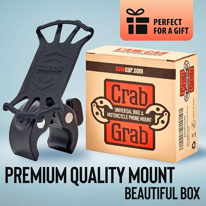 Upgraded 2025 Bicycle & Motorcycle Phone Mount - The Most Secure & Reliable Bike Phone Holder for iPhone, Samsung or Any Smartphone. Stress-Resistant & Highly Adjustable. x10 to Safeness & Comfort