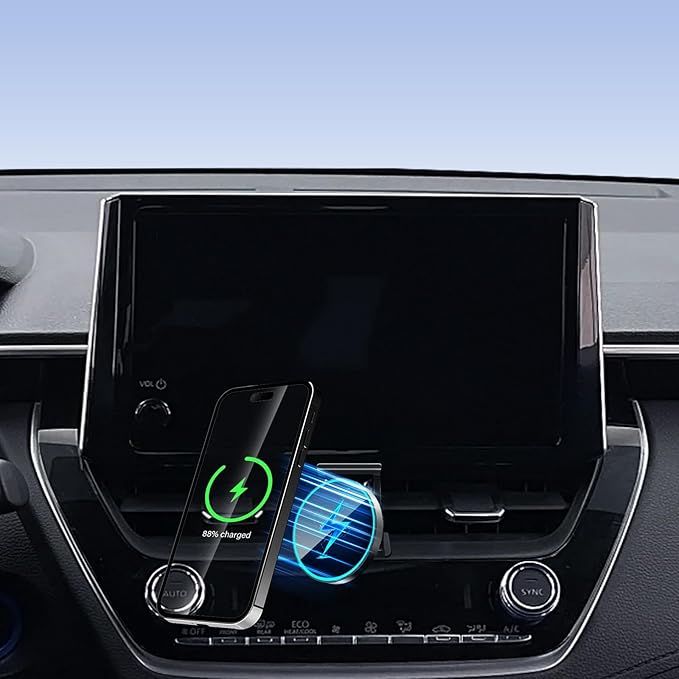 Phone Holder for Toyota Corolla 2020-2025/Corolla Cross Hybrid Hatchback 2022-2025 Accessories Car Magnetic Phone Mount Compatible with MagSafe, Strong Magnets Fast Wireless Charger Cell Phone Base