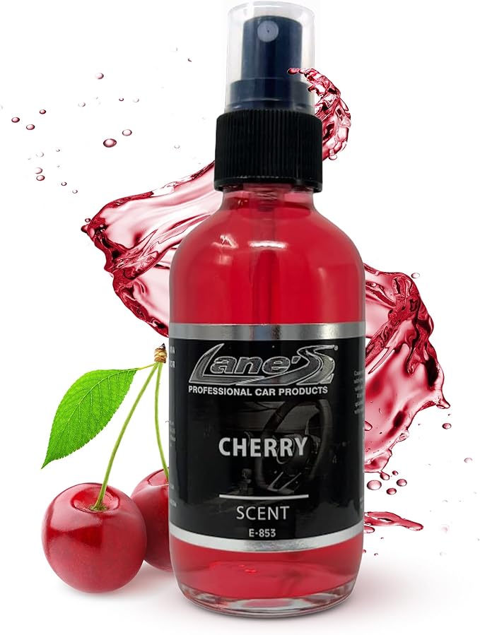 Lane's Premium Car Air Fresheners - Cherry Scent Water Based - 4oz Eliminate Bad Odors of Pet & Food From Car Interior Leather, Carpet, Upholstery Great For Cars, Trucks, SUVs, RVs & More