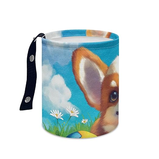 Cute Car Trash Can Cute Corgi Print Automotive Accessories for Interior Organizer Truck SUV RV Vehicle Home Office Small Portable Hanging Garbage Bags