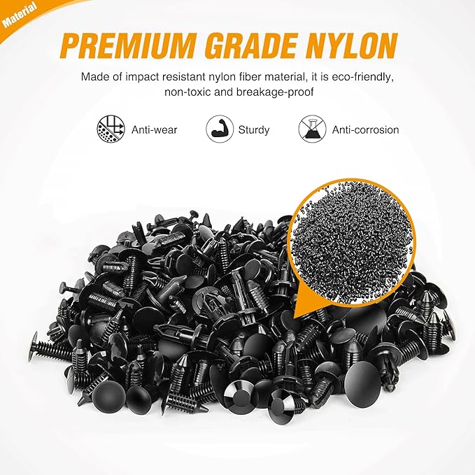 GOOACC 240PCS Bumper Retainer Clips Car Plastic Rivets Fasteners Push Retainer Kit 12 Popular Sizes Auto Push Pin Rivets Set -Door Trim Panel Fender Clips for GM Ford Toyota Honda Chrysler