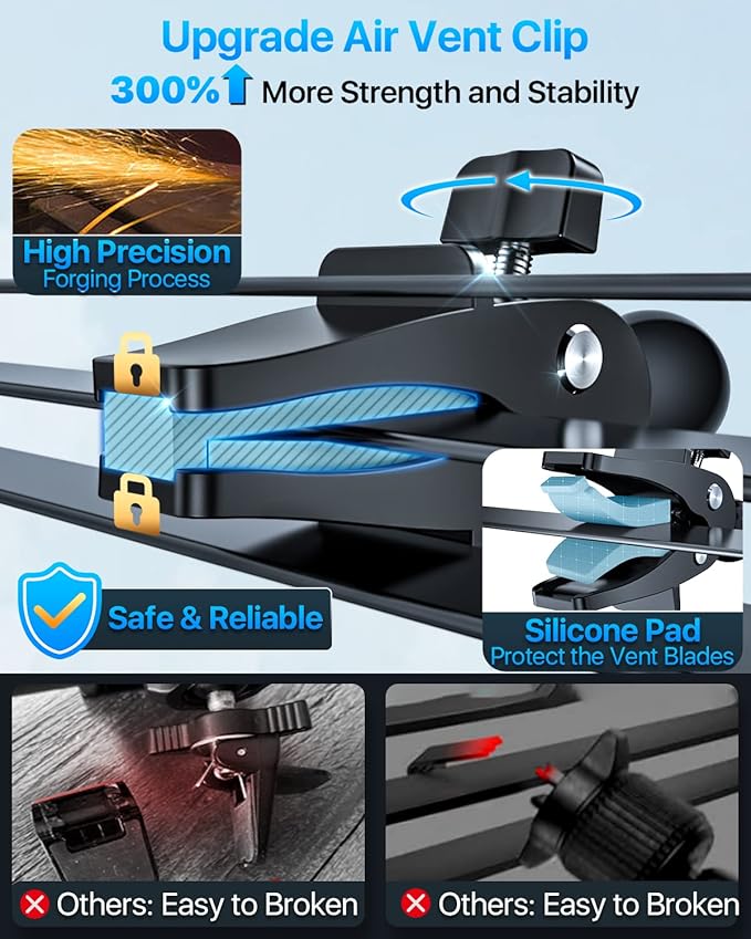 HTU 【98+LBS Strongest Suction & Military-Grade】 Ultimate Car Phone Mount【Patent & Safety Certs】 Cell Phone Holder Truck Stand for Dashboard Windshield Vent for iPhone 17 Pro Max 16 15 Samsung (Pink)