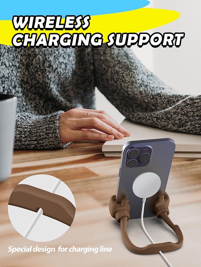 Valentines Day Gifts for Teens Boys Men Him Cell Phone Holder: Patented Thumbs Up Phone Stand Funny Gifts for Adults Kids Teenager Husband Friend Coworkers Phone Accessories Cool Gadgets Brown