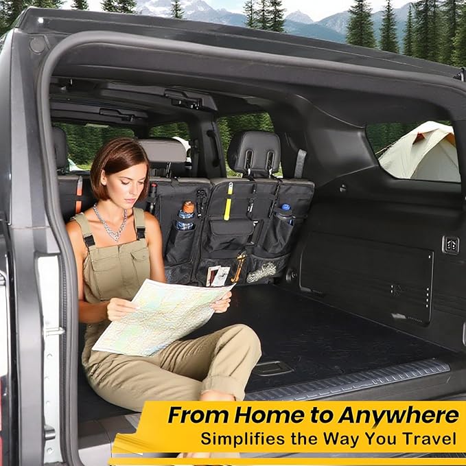 for Hummer EV Accessories Trunk Organizer Backseat Hanging Storage Multifunctional Large Foldable Cargo Seat Back Bag for Hummer EV SUV 2024 2025 2026 with 11 Pockets&Adjustable Straps