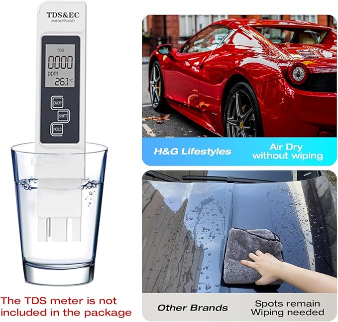 H&G lifestyles Water Deionizer for Car Washing, Spotless Water System Spot-Free Deionized Water,DI Water Filtration System for Vehicles Motorcycles Boats Solar Washing