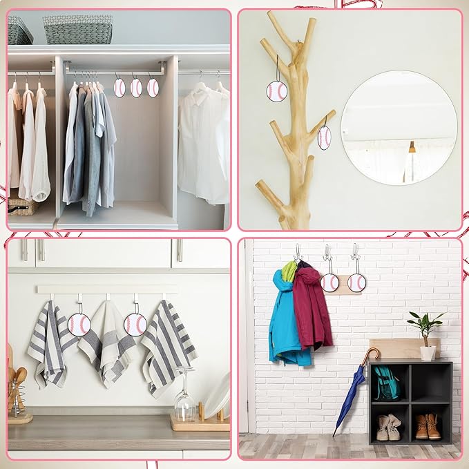 12 Pcs Car Air Freshener Hanging Long Lasting Scent Gift for Sport Lover Automotive Freshener Aromatherapy Tablet Rearview Mirror Interior Accessories Locker Office Home Decoration(Baseball)