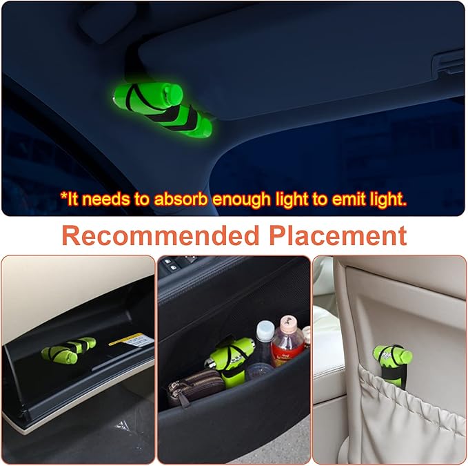 THINKWORK 6-in-1 Car Safety Hammer (Glow-in-Dark), Emergency Escape Tool with Window Breaker and Seat Belt Cutter for First Responders and Roadside Safety Kits, Life-Saving Hammer Gift for Family