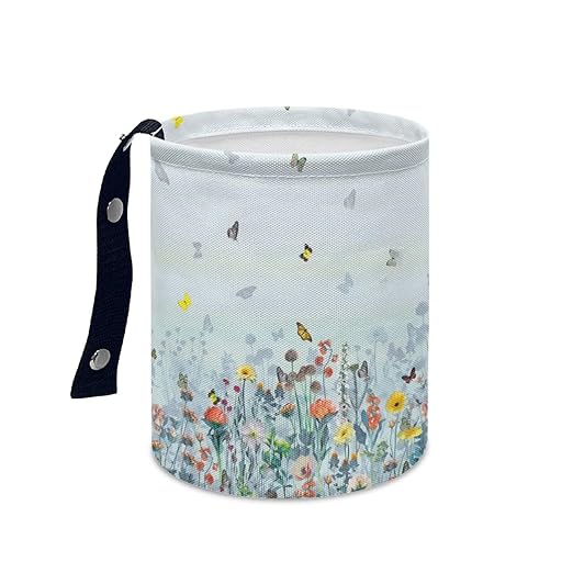 Wild Floral Pattern Cute Car Trash Bag, Hanging Car Organizer and Storage Bag, Trash Bin for Car Accessories, Vehicle, Travelling, Camping