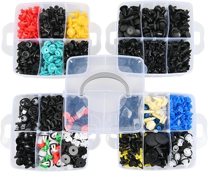 GOOACC 1125Pcs Bumper Clips Car Retainer Clips - 26 Most Popular Sizes Plastic Push Rivets Fender Clips Door Trim Panel Clip Set for Toyota GM Ford Honda Chevy