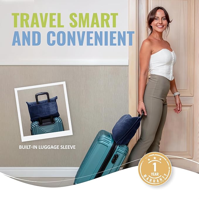 BOACAY Soft & Warm Travel Blanket for Airplane & Car - Long Flight Essential for Women, Men, Kids - Compact Pillow with Luggage Sleeve & Backpack Clip