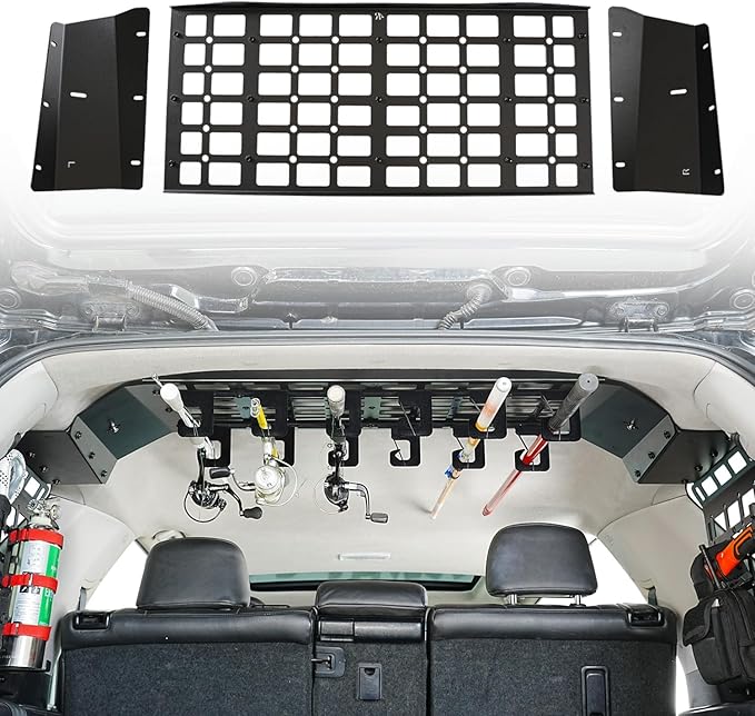 HIGH FLYING for Toyota 4Runner 2010-2024 Modular Storage Roof Overhead Molle Panel System Shelf Rack Trunk Organizer Car Accessories Aluminum (Installation requires Side Panels)