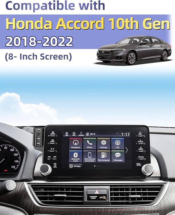 PZK Car Phone Mount for Honda Accord 2018 2019-2021 2022 Accessories 10th Gen Accord for 8-inch Screen 360° Rotation Magnetic 15W Fast Wireless Charger Phone Holder Not Affect Vent with Stroage Box