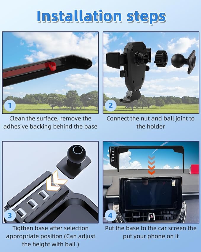 PZK Car Phone Mount for Honda HRV 2023-2026/ CRV 2023-2026 / Honda Pilot 2023-2026 Accessories 7/9-inch Screen 360° Rotation Auto Lock CRV HRV Car Phone Holder Not Affect Air Vent Phone Cradles