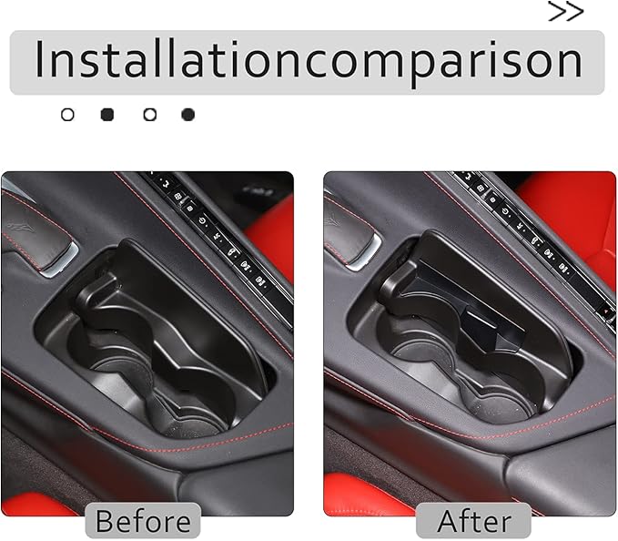 CHEAYAR Cup Holder Inserts Compatible with Chevrolet Corvette C8 2020-2023 Z06 Z51, Expander for Car, Pocket Organizer, Shelves Designed Things Like Phones and Glasses, Accessory (C8-SBJ)