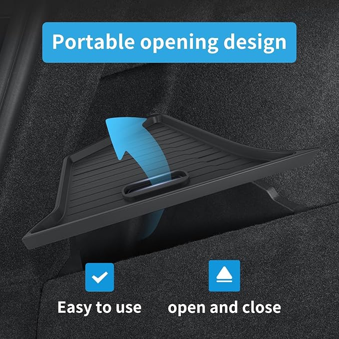 Eonflux 2025 2026 Tesla Model Y Juniper Accessories, Trunk Organizer Side Storage Bins with Lids, Model Y Juniper Rear Trunk Storage Organizer, Car Trunk Organizer for Tesla Model Y Accessories 2026