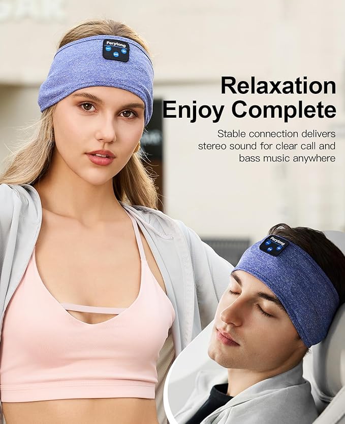 Perytong Sleep Headphones Wireless, Bluetooth Sports Headband Headphones with Ultra-Thin HD Stereo Speakers Perfect for Sleeping,Workout,Jogging,Yoga,Insomnia, Air Travel, Meditation (SkyBlue)
