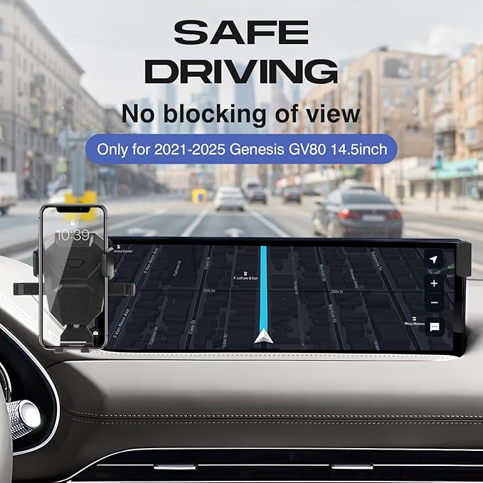 Car Phone Holder for 2021-2025 Genesis GV80 Accessories,Adjustable GPS GV80 Phone Mount for 10.25-inch Screen,Hands-Free Ultra Stable Air Vent Phone Stand