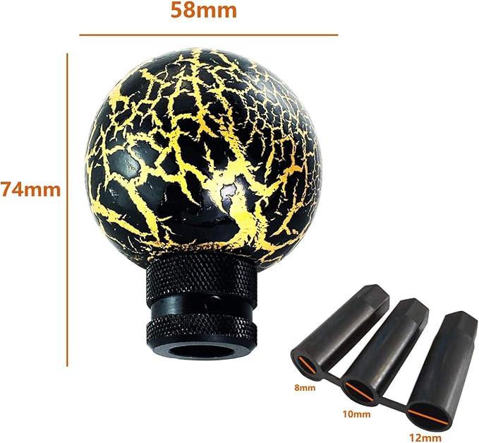 Lunsom Gear Shifter Knob, Resin Shift Ball Round Head Stick Handle Fit Most Automatic Manual Transmission Car (Black)