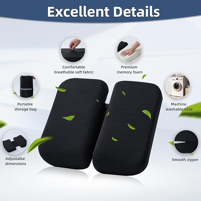 Adjustable Seat Cushion, Memory Foam Seat Cushion for Office Chair, Car Seat Cushion, Foldable Travel Cushion for Tailbone Pain, Sciatica Pain Relief, Lifting Cushion for Sitting, Resting, Traveling