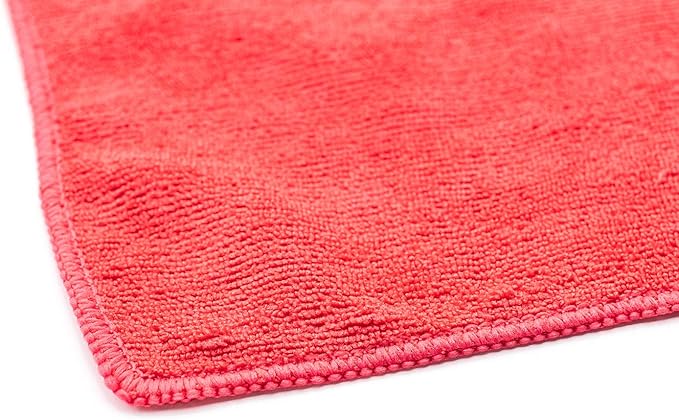 The Rag Company - Car Wash Towel - Professional Microfiber Auto Detailing and Drying Towels, Lint-Free, Streak-Free, Great for General Cleaning, 320gsm - 16in x 27in - Red + Grey + Black (Pack of 6)