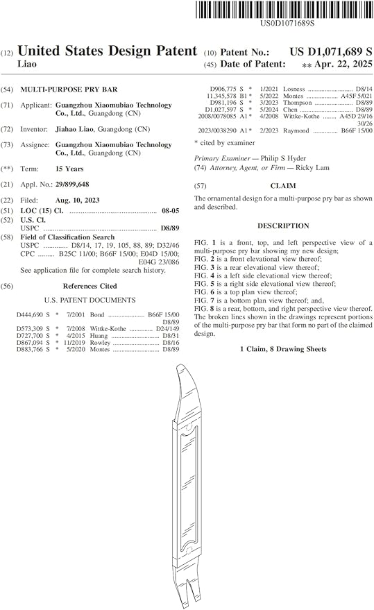 4140 Steel Durable Pay Bar,Multi-Function Trim Removal Tool for Compact Panel,Auto Trim Interior,Sheet Metal,Fasteners,Also for Bumper Retainer Clips-1PCS Black