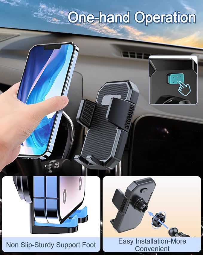 PZK Car Phone Mount for Honda CRV CR-V 2017 2018 2019-2020 2021 2022 Accessories 5th Gen CRV Custom Air Vent Phone Holder Auto Lock Hands Free 360° Rotation Cell Phone Automobile Cradles