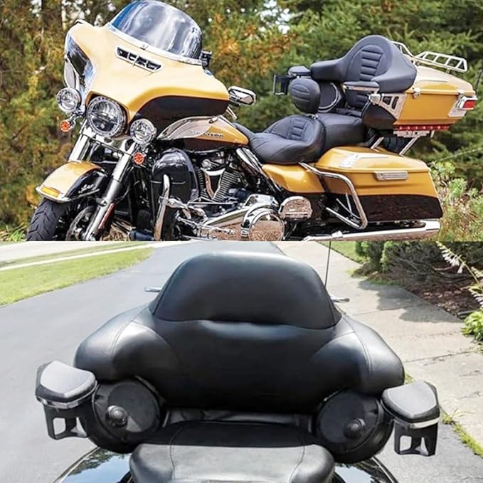 Motorcycle Passenger Armrests Adjustable with Cup Holder for Harley Touring Electra Glides Road Glide Ultra Tri Glide 2014-2024 Motorbike Accessories Parts Black