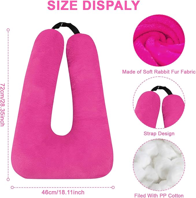 Travel Pillow, Travel Pillow for Kids, Sleeper Hold Pillow Travel, Removable U-Shaped Pillow for Adults and Children to Support Head and Body in The Back Seat of Long Car Trips (Rose Purple)