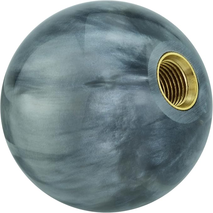 Lunsom Round Shift Knob, Ball Shape Gear Shifter Lever Head Shift Ball Car Stick Handle Fit Most Automatic Manual Transmission Vehicle (M8x1.25, Gray)