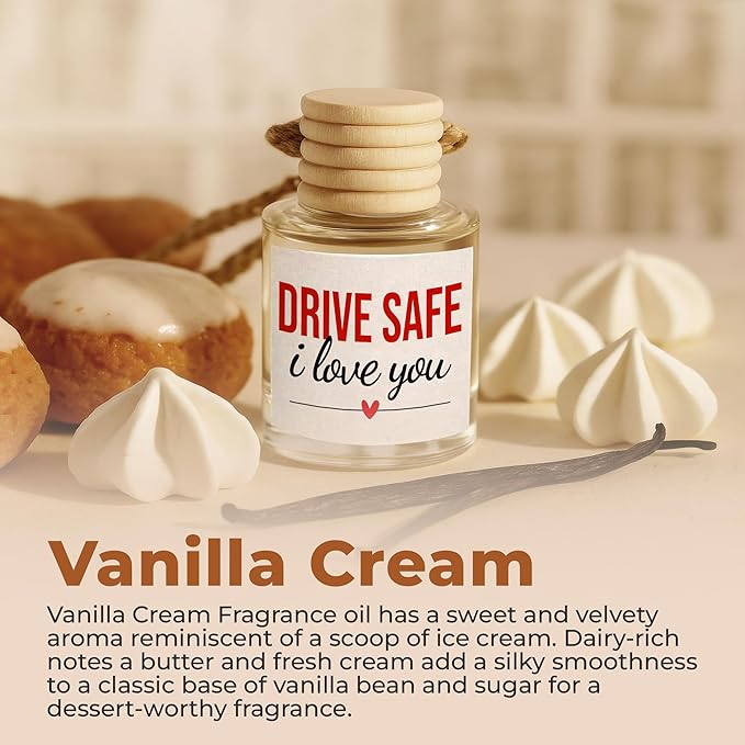 NewEleven Birthday Gifts For Women, Men - Car Accessories For Women, Her, Him - Gifts For Men From Friend, Family - Car Air Freshener Hanging 2 Pack, Vanilla Cream Oil Diffuser