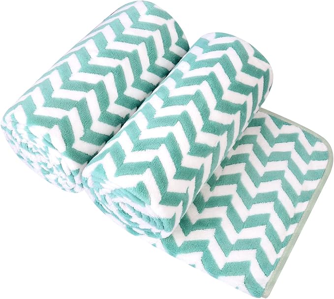 JML Microfiber Bath Towels, Large Bath Towel 2 Pack 30" x 60", Oversized, Soft, Super Absorbent, Fast Drying, Multipurpose for Sauna, Shower, Gym, Pool, Hair Wrap, Sport, Fitness, Yoga, Chevron Green