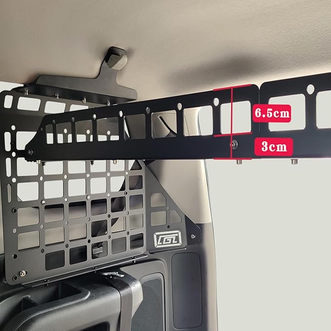 L2R Molle Panel for Toyota 4Runner 2010-2024 Trunk Shelf Cargo Upper Roof Panel Modular Storage Panel Debris Racks Storage Carrier Trunk Organizer Kit Aluminum Alloy 1 Set