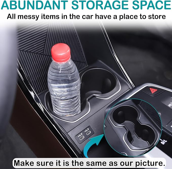 Gear Shift Console Organizer Drink Water Cup Holder Storage Center Compatible with BMW X1 U11 2023 2024 Car Center Console Cup Holder Storage Box Replacement Parts Interior Accessories