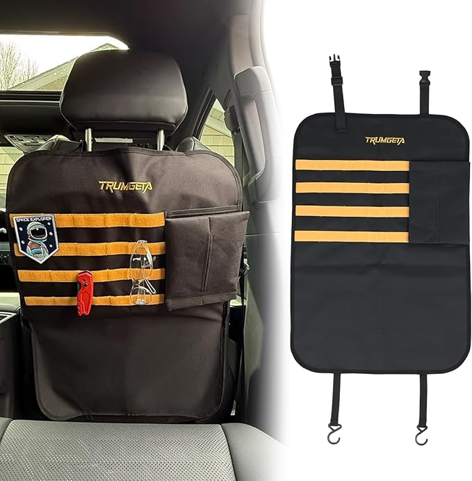 Seat Back Protector | Tactical MOLLE Panel Organizer | Universal Waterproof Back Cover for Compact SUVs/Trucks