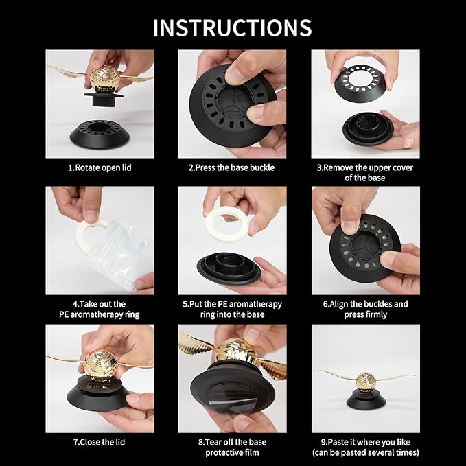 MAJESTY`S SECRET PHEROMAX Solar Car Air Freshener Diffuser, Odor Eliminator for Vehicle Scenting Device, Long Lasting Scent for Auto, Automotive Accessories Interior Scent Diffuser (gold)