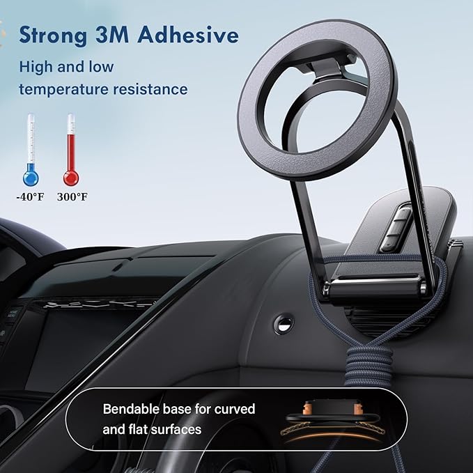 Coverado for Magsafe Car Mount, Magnetic Car Phone Holder, 360° Rotation Strong Magnet Car Phone Mount Dash Cell Phone Holders for Your Car, Car Accessories for iPhone 17/16/15/14/13/12