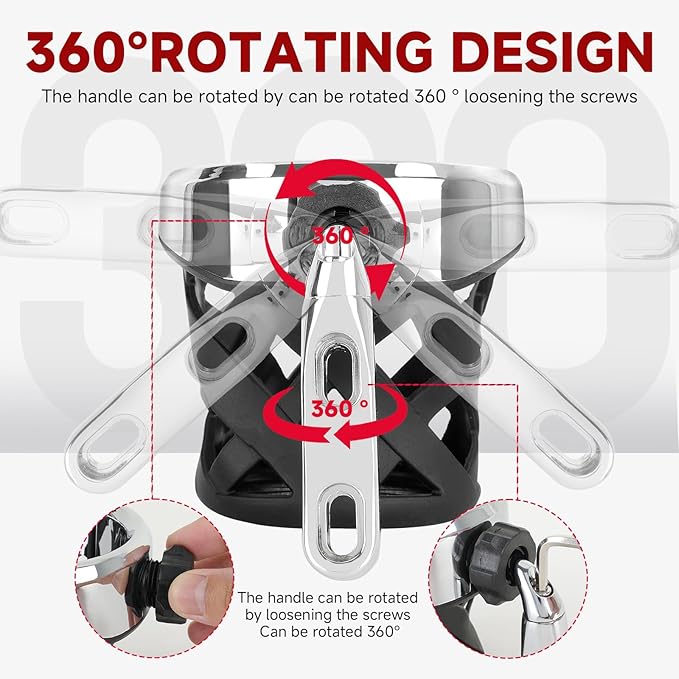 DREAMIZER Motorcycle Handlebar Drink Cup Holder Mount Water Bottle Holder with Mesh Basket Compatible with Harley Touring Road Glide Street Electra Glide Softail XL883 1200 1996-up, Chrome