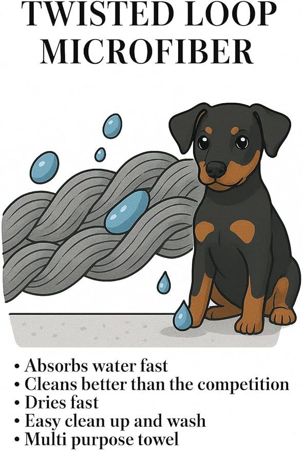 Premium Drying Towel – Large 24x35 Super Absorbent Microfiber Dog Bath Towel – Quick Dry, Soft & Durable Dog Towel for Drying Dogs – 1200 GSM Gray for Beach, Camping & Travel