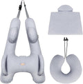 FLORICH Car Sleeping Travel Pillow for Kids, Kids Travel Pillow Removable H-Shaped Pillow for Adults and Children to Support Head and Body Road Trips with Neck Pillow and Blanket (Grey)